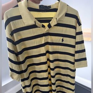 Polo by Ralph Lauren Yellow & Navy Striped Short Sleeve Polo